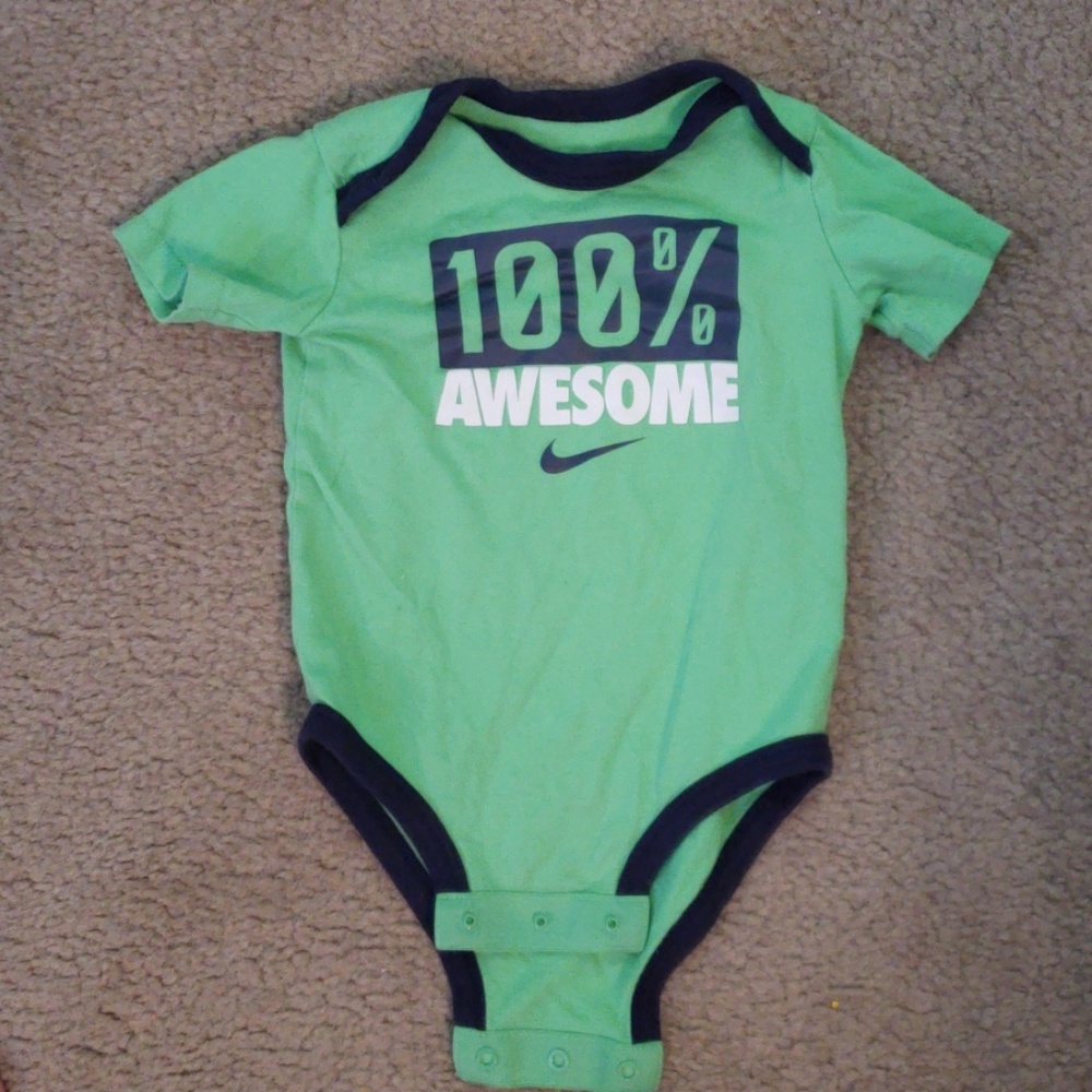 Baby boy green nike onesie